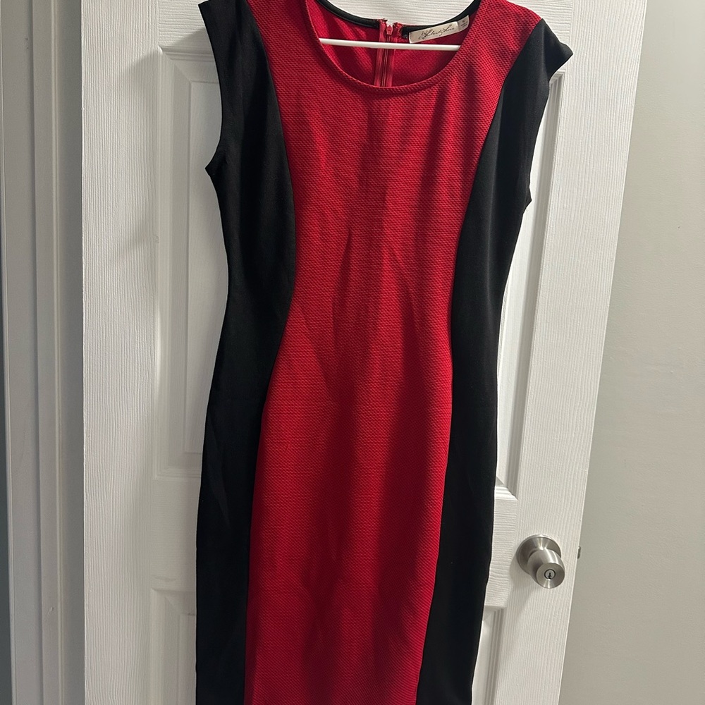 Liberty Love Bold Red and Black Midi Dress